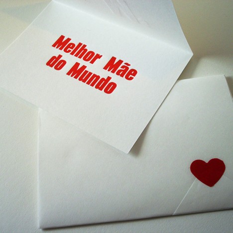 Cartão Letterpress Mãe