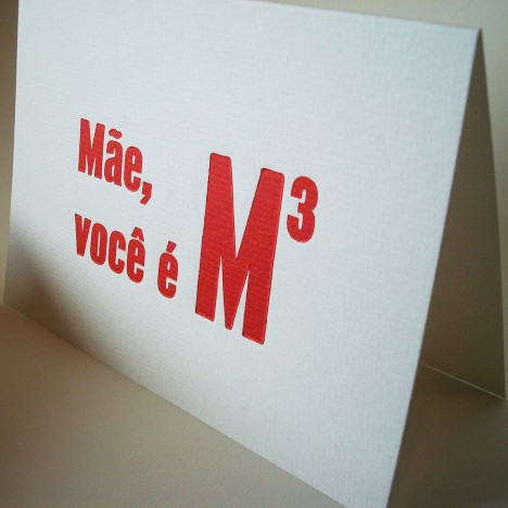 Cartão Letterpress Mãe