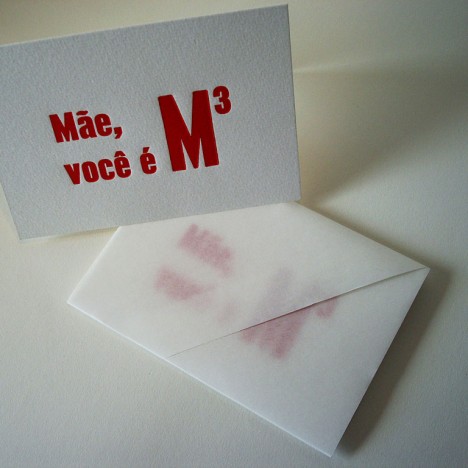 Cartão Letterpress Mãe