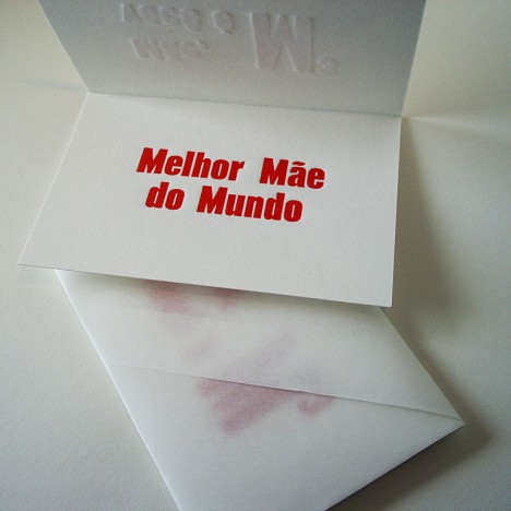 Cartão Letterpress Mãe