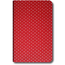 Bolinhas brancas com fundo vermelho